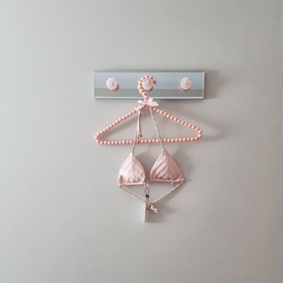 NWT Vitamin A blush pink & stripe triangle bikini top & reversible bottom set, 4 - Picture 4 of 11